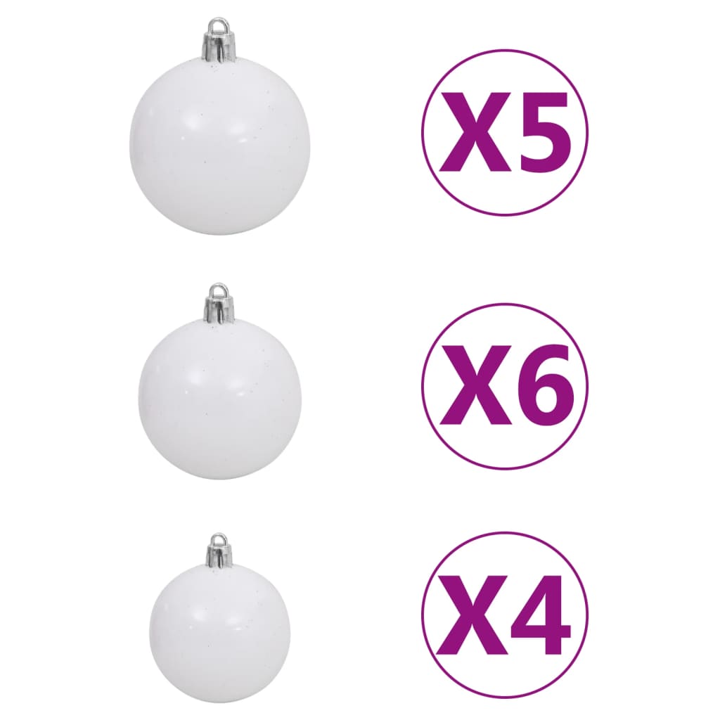 vidaXL Arbre de Noël artificiel pré-éclairé et boules rose 120 cm PVC