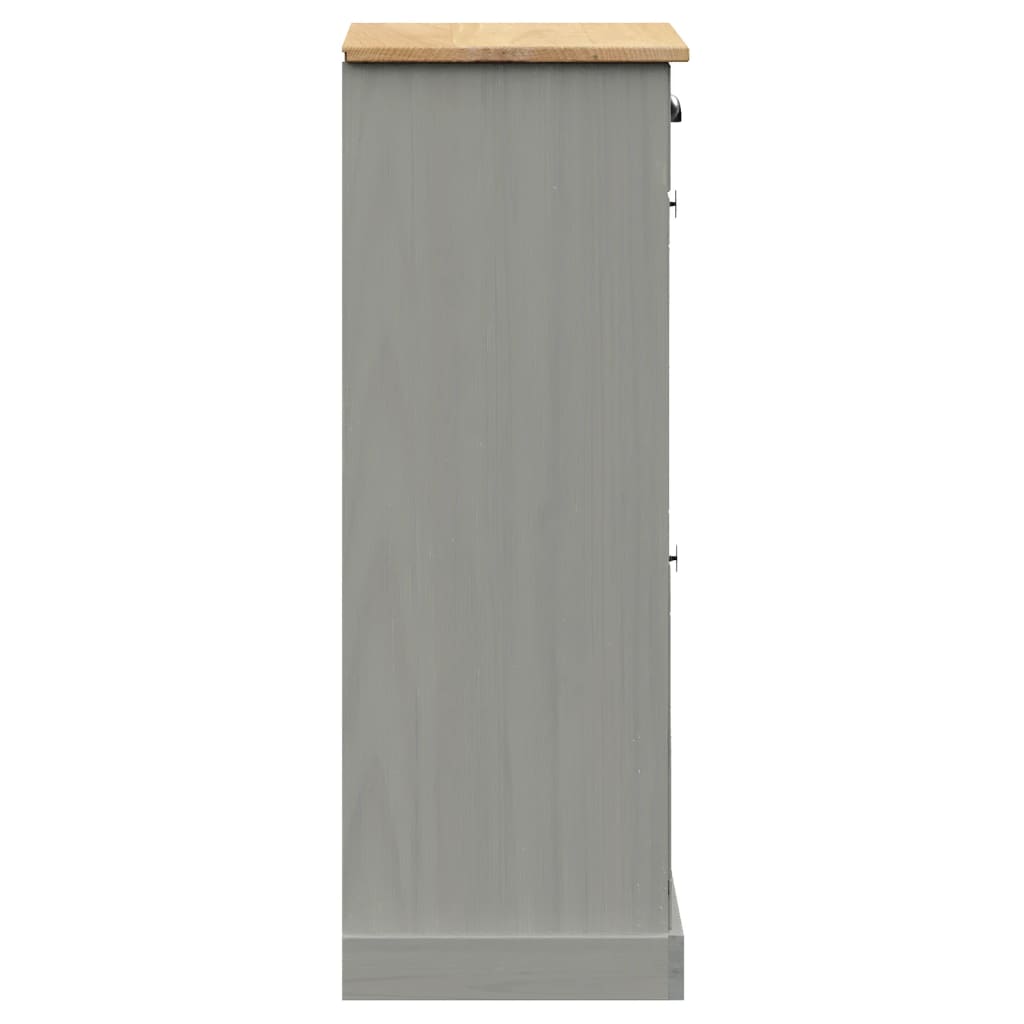 vidaXL Armoire à chaussures VIGO 60x35x96 cm gris bois massif de pin