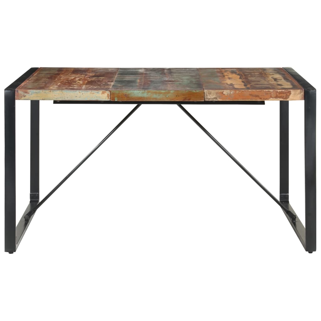 vidaXL Table à manger 140x140x75 cm Bois de récupération massif