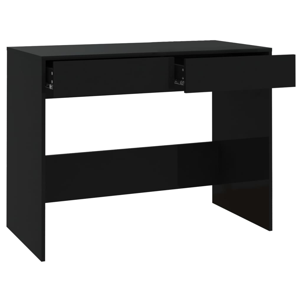 vidaXL Bureau Noir 101x50x76,5 cm Bois d'ingénierie