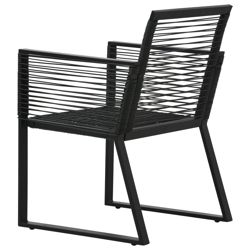 vidaXL Chaises de jardin lot de 2 Noir Rotin PVC