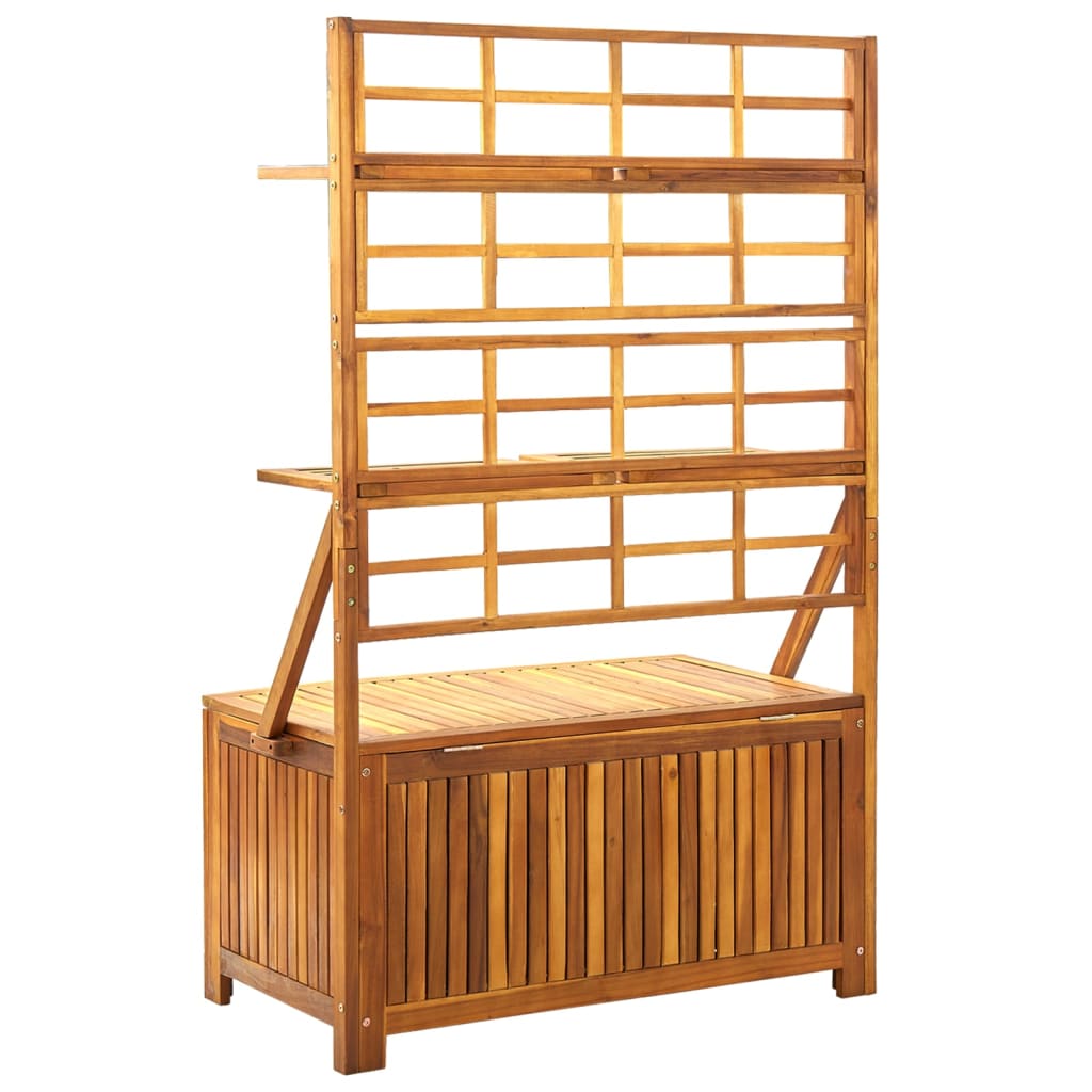 vidaXL Boîte de rangement avec treillis 99x55x160cm Bois acacia solide