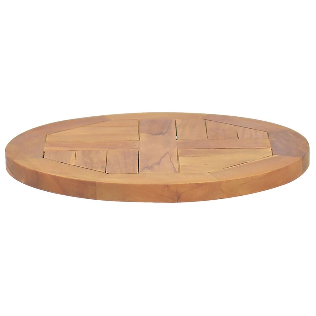 vidaXL Dessus de table Bois de teck solide Rond 2,5 cm 40 cm