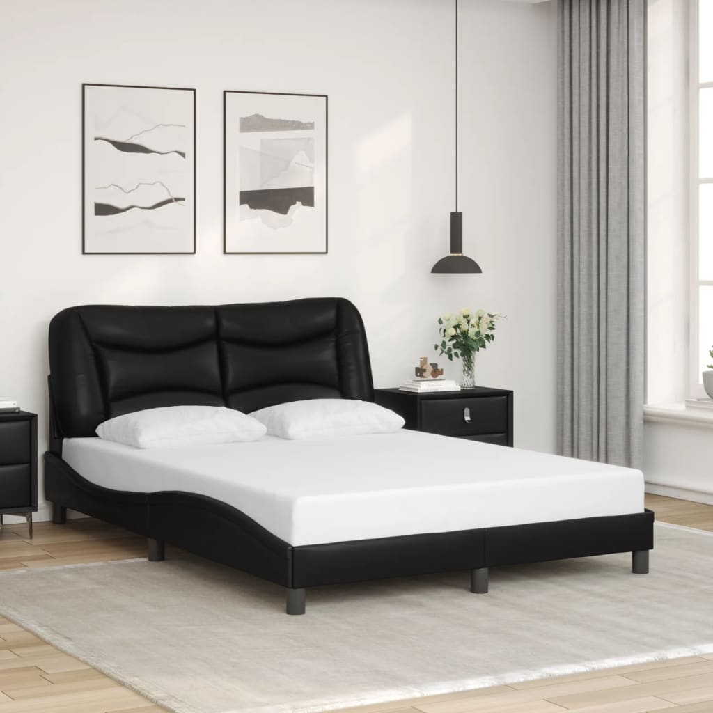 vidaXL Cadre de lit sans matelas noir 137x190 cm similicuir