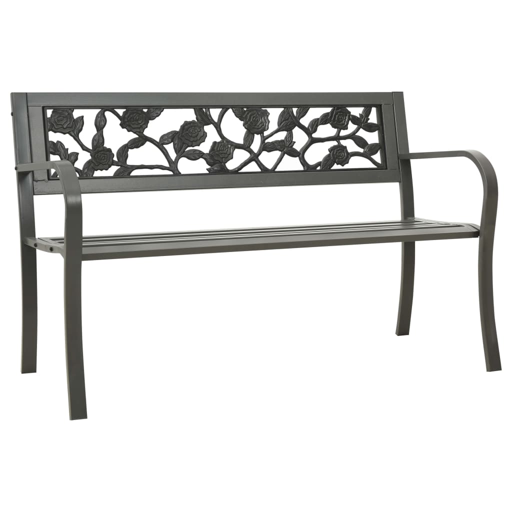 vidaXL Banc de jardin 125 cm acier gris