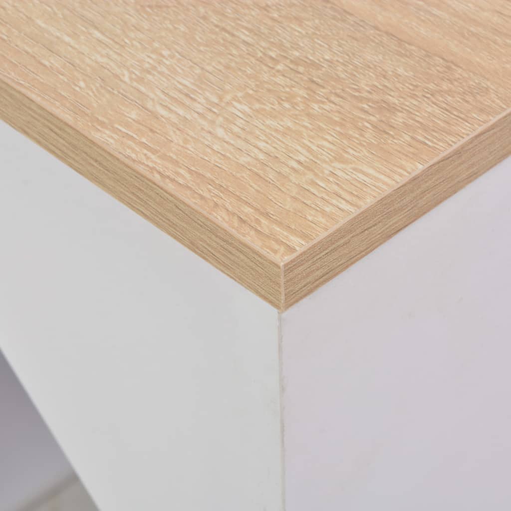 vidaXL Table de bar avec armoire Blanc 115x59x200 cm