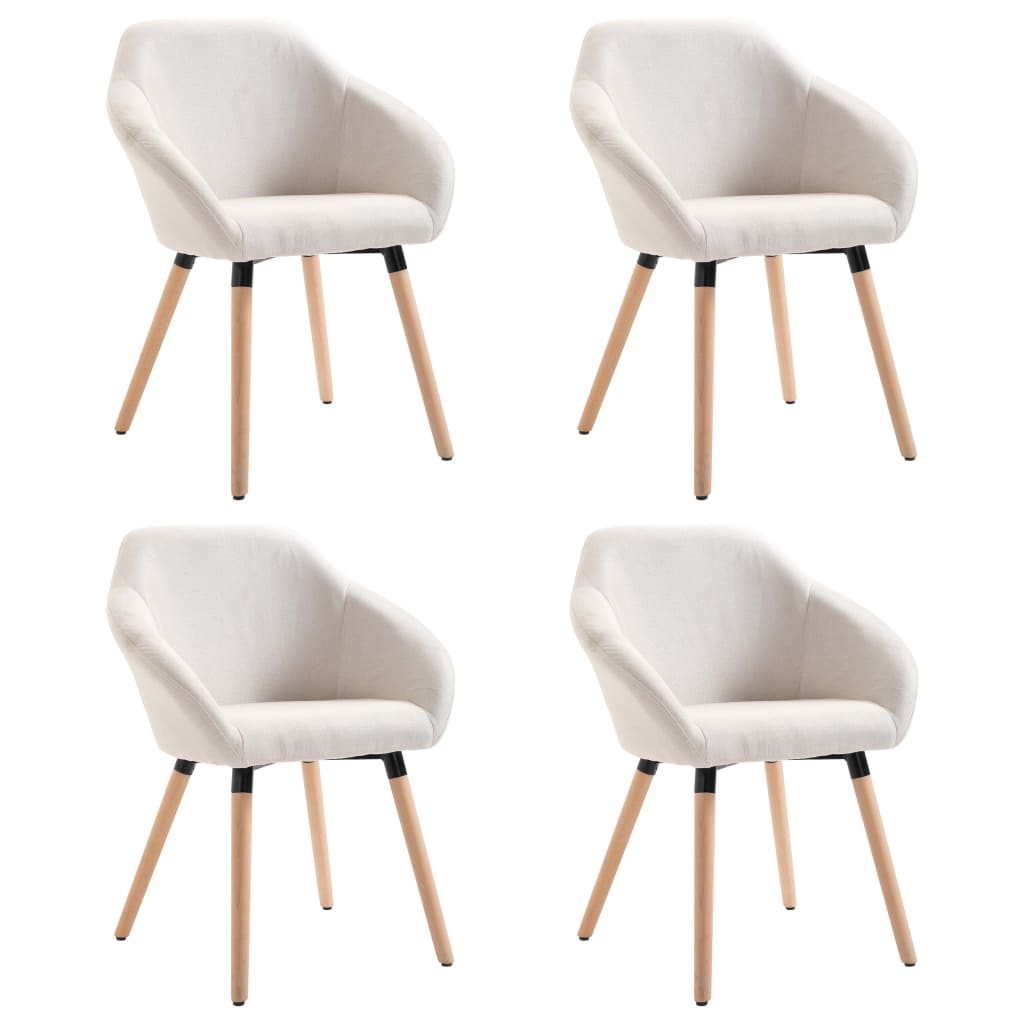 vidaXL Chaises à manger lot de 4 crème tissu