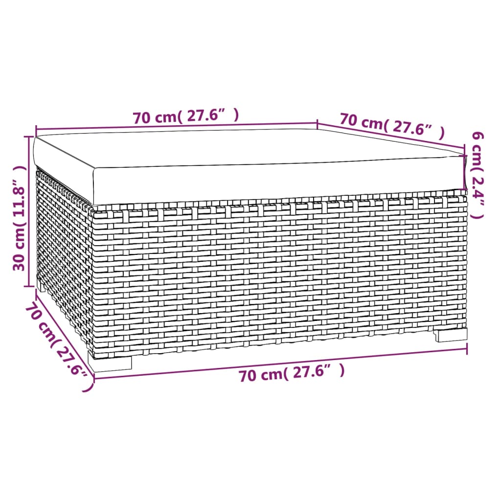 vidaXL Salon de jardin 5 pcs avec coussins Résine tressée Gris