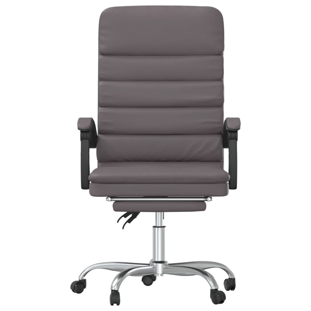 vidaXL Fauteuil de massage inclinable de bureau gris similicuir