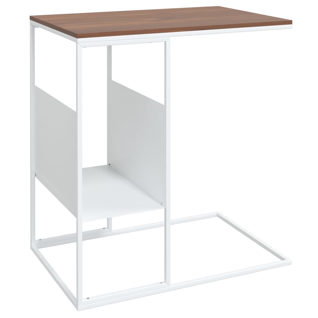 vidaXL Table d'appoint Blanc 55x36x59,5 cm Bois d'ingénierie