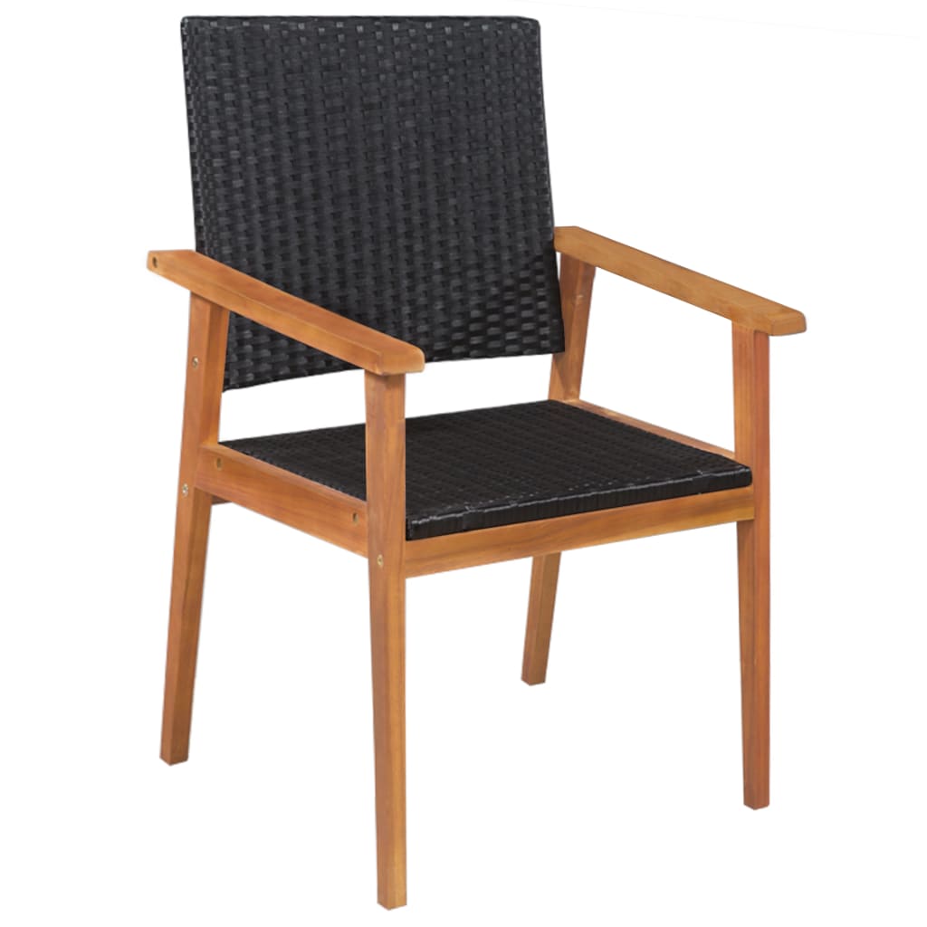 vidaXL Mobilier à dîner de jardin 5 pcs Résine tressée Noir et marron