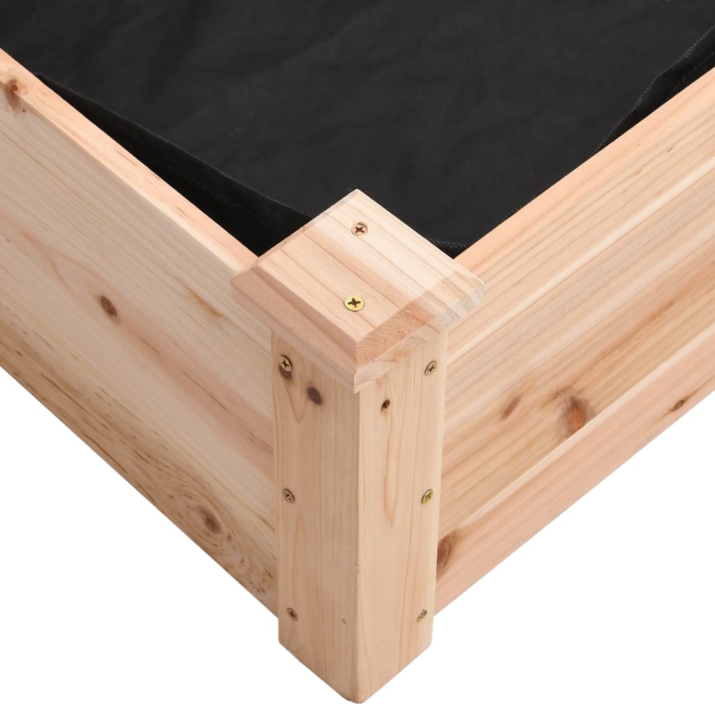 vidaXL Lit surélevé de jardin doublure 120x120x25 cm bois massif sapin