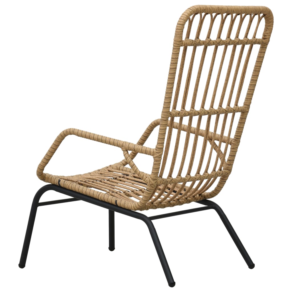 vidaXL Chaise de jardin Résine tressée Marron clair