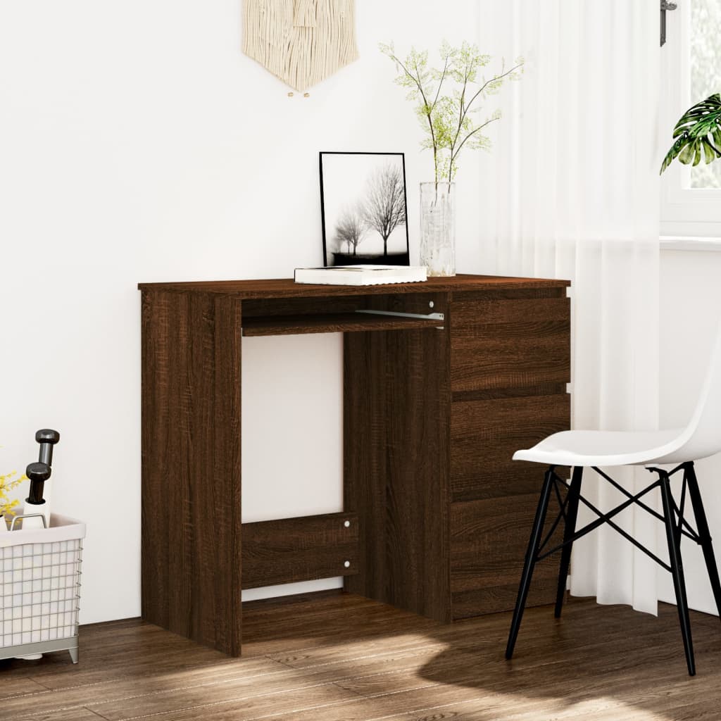 vidaXL Bureau Chêne marron 90x45x76 cm Bois d'ingénierie