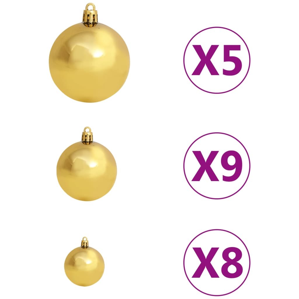 vidaXL Arbre de Noël artificiel pré-éclairé et boules blanc 65 cm