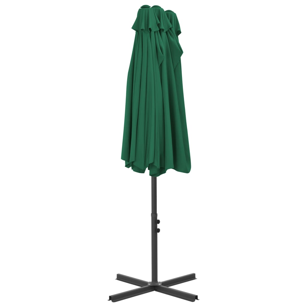 vidaXL Parasol d'extérieur et mât en aluminium 460x270 cm vert