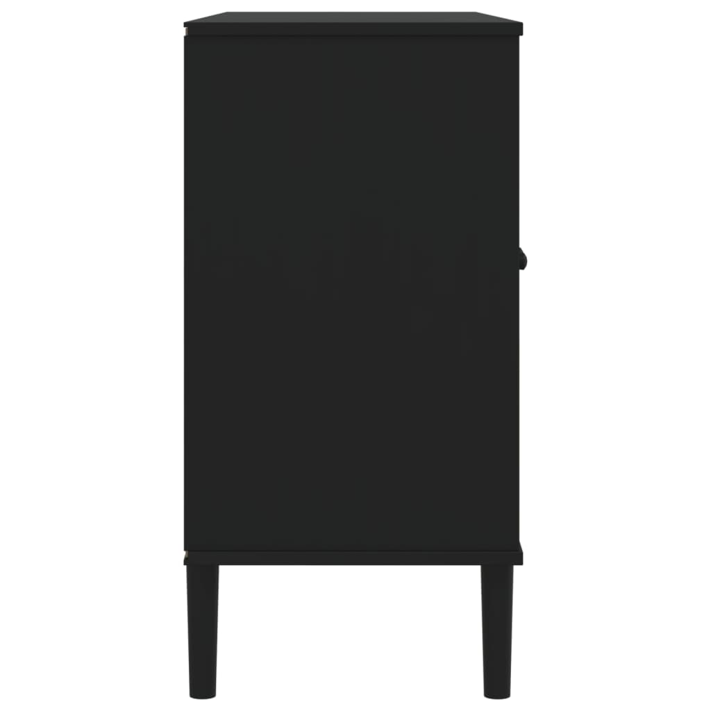 vidaXL Buffet SENJA aspect rotin noir 112x40x80cm bois massif de pin