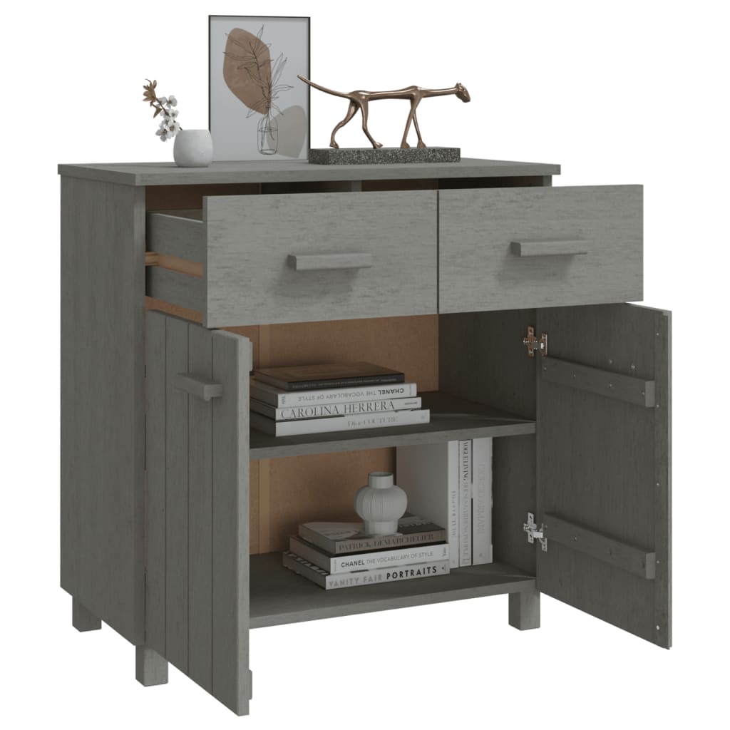 vidaXL Buffet HAMAR Gris clair 79x40x80 cm Bois massif de pin