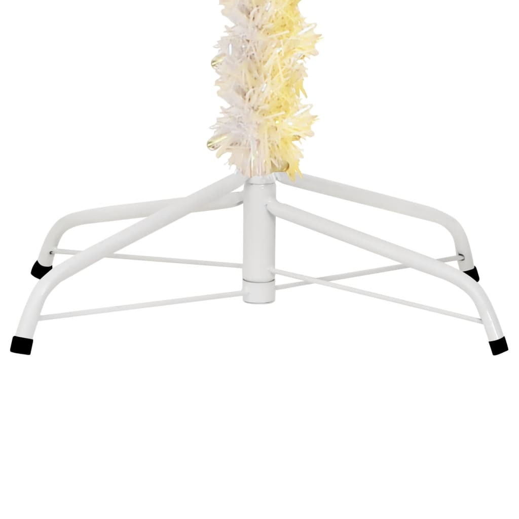 vidaXL Sapin de Noël artificiel pointes iridescentes Blanc 210 cm PVC