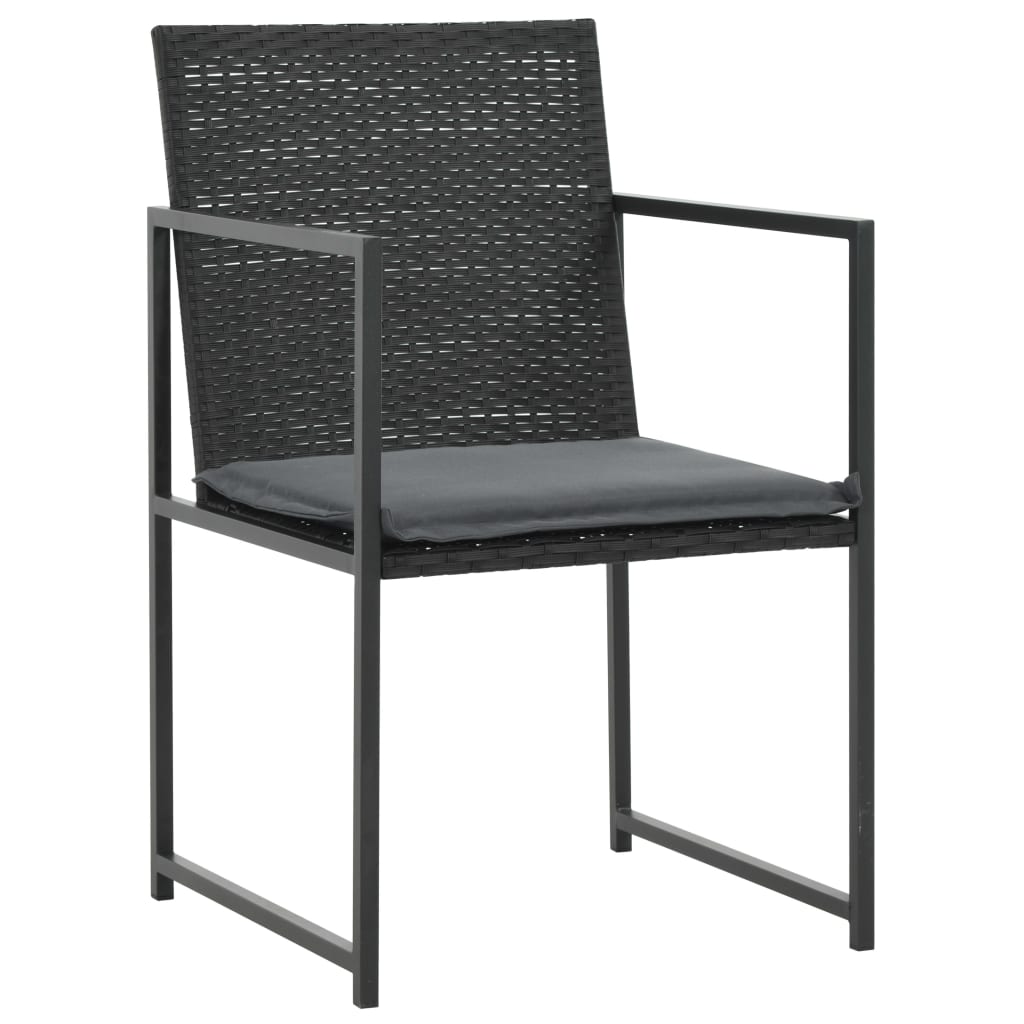 vidaXL Mobilier à dîner de jardin 5pcs et coussins Résine tressée Noir