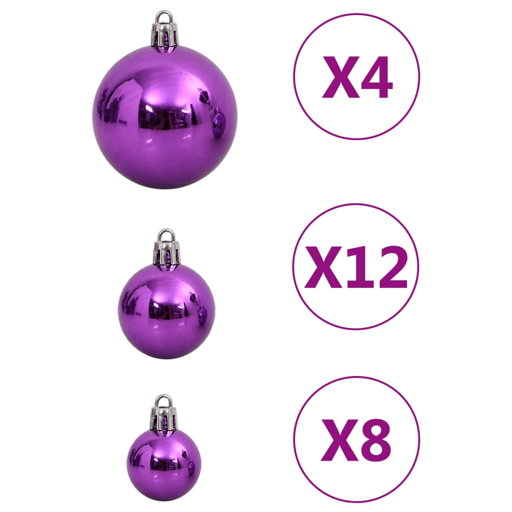 vidaXL Ensemble de boules de Noël 111 pièces violet polystyrène