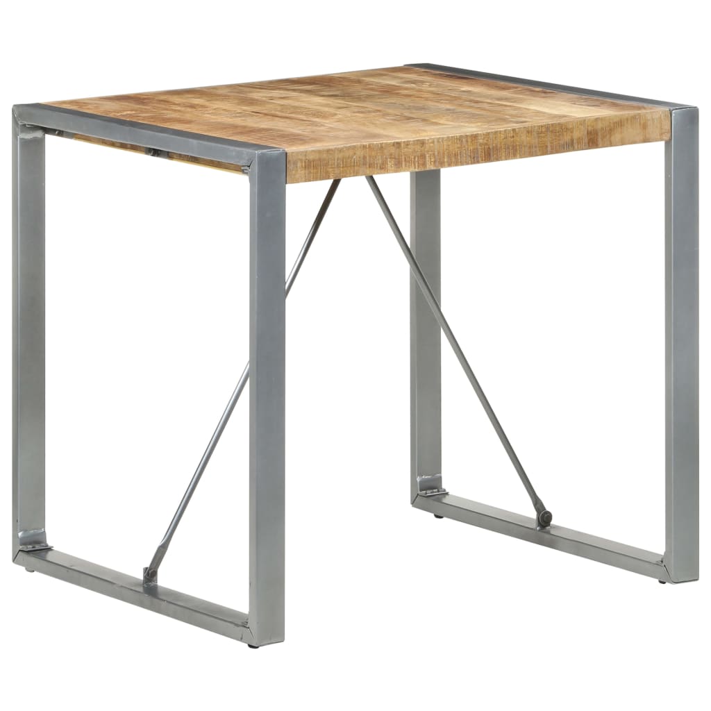 vidaXL Table à manger 80x80x75 cm bois de manguier brut