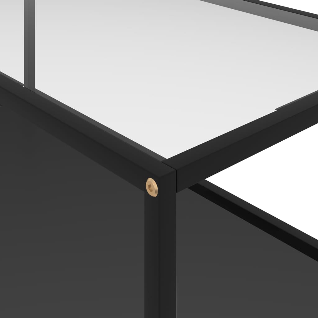 vidaXL Table basse Transparent et noir 100x50x35 cm Verre trempé