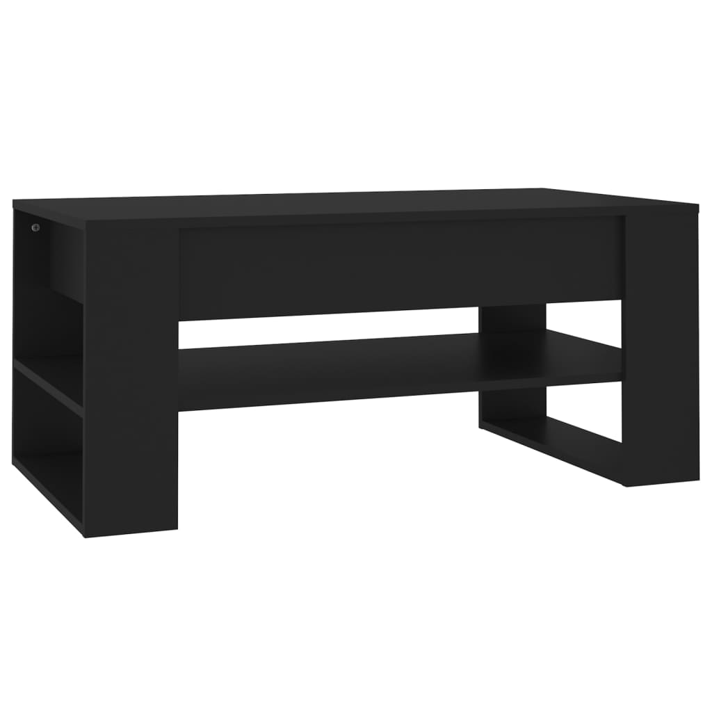 vidaXL Table basse noir 102x55x45 cm bois d'ingénierie