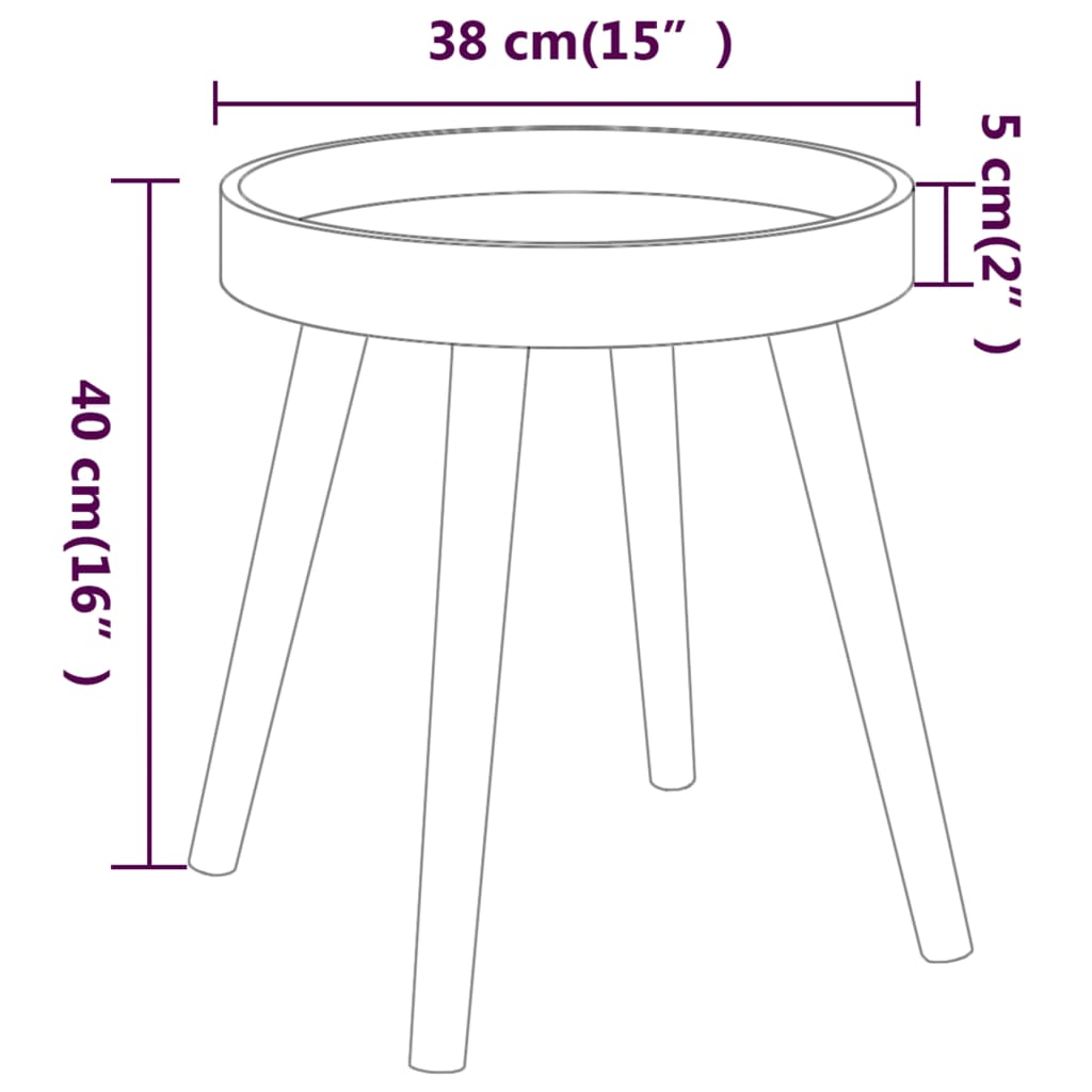 vidaXL Table d'appoint Gris 38x38x40 cm Bois ingénierie et pin massif