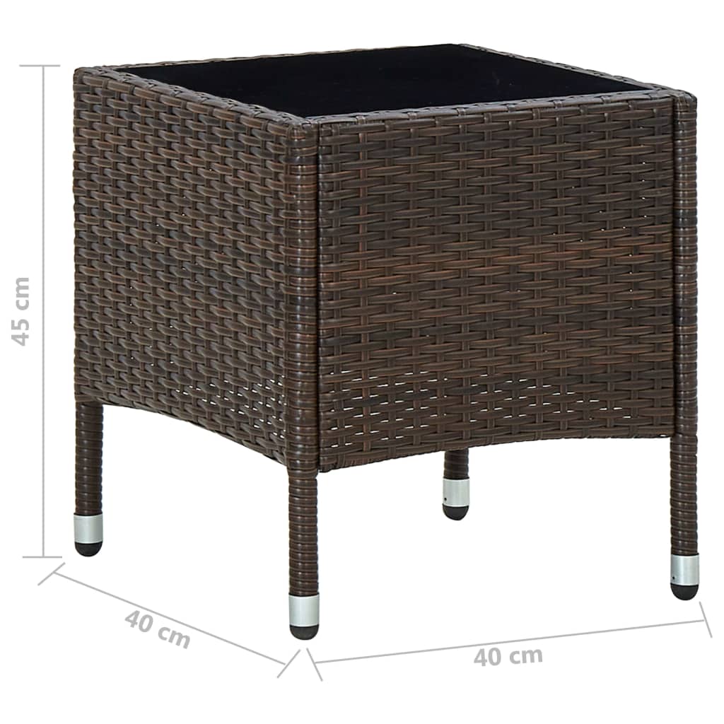 vidaXL Table de jardin Marron 40x40x45 cm Résine tressée