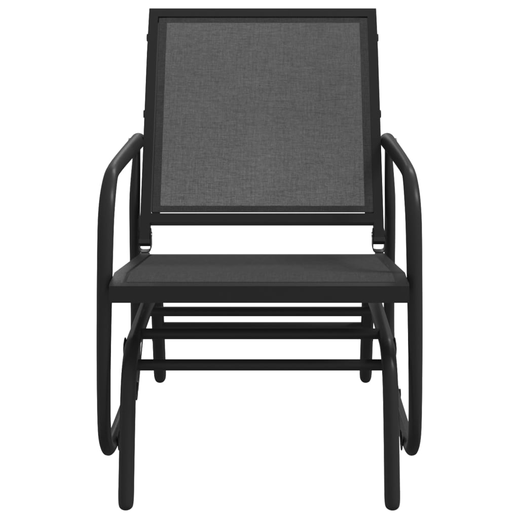 vidaXL Chaise oscillante de jardin noir 61x76x87 cm textilène/acier