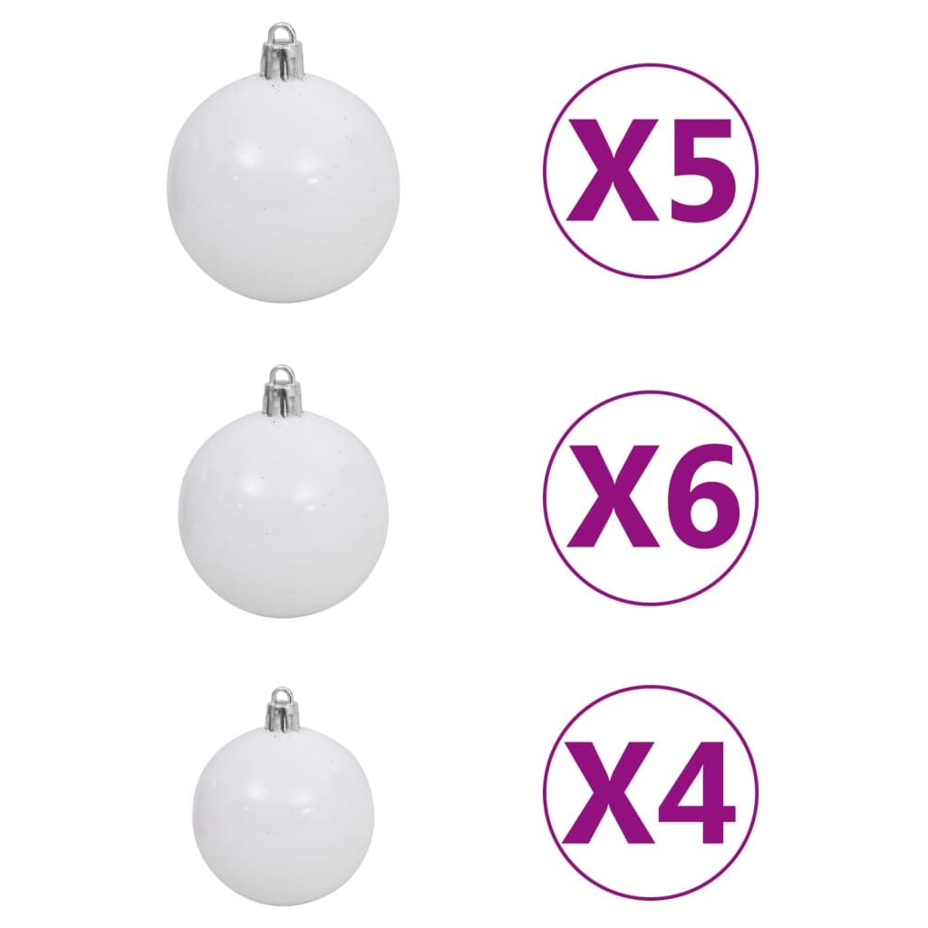 vidaXL Guirlande de Noël avec LED et boules Vert 5 m PVC