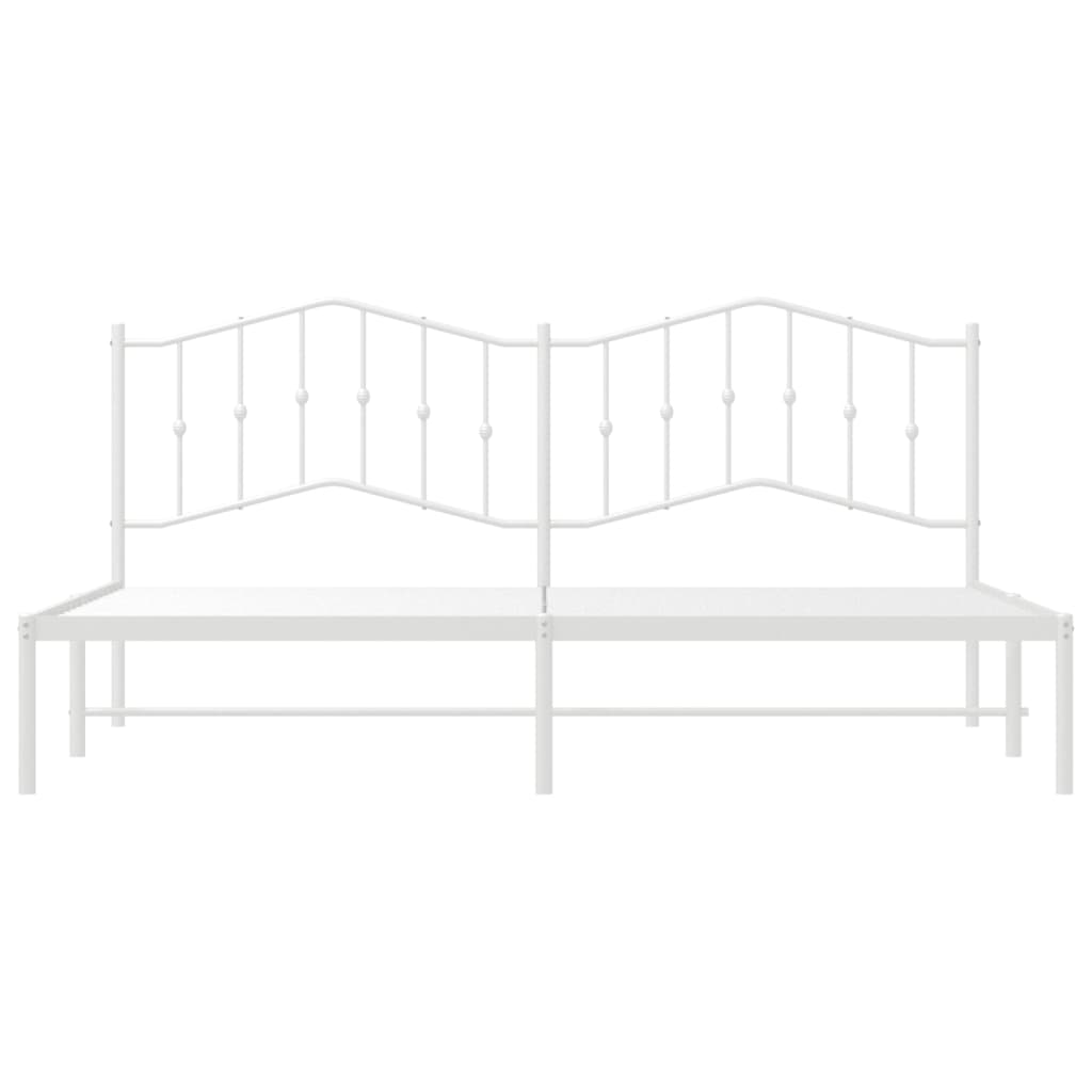 vidaXL Cadre de lit métal avec tête de lit blanc 193x203 cm