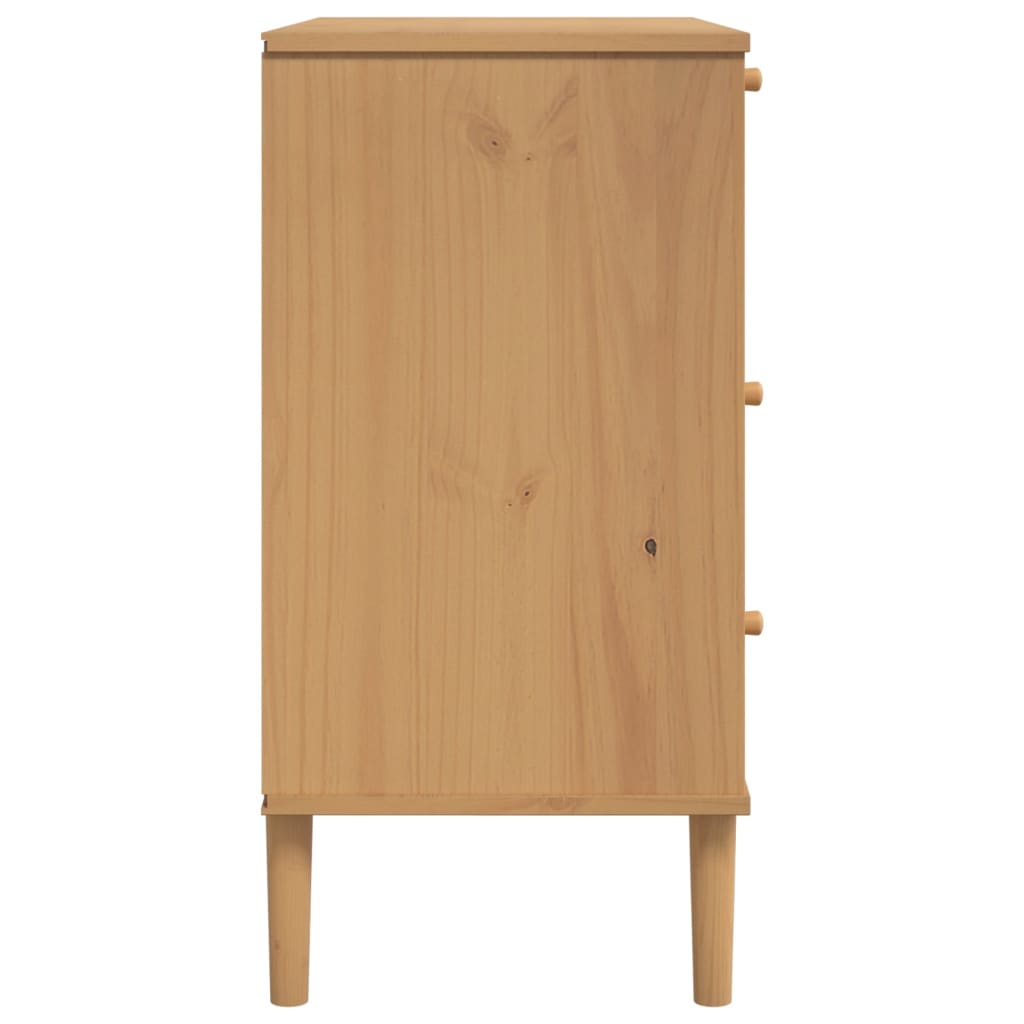 vidaXL Commode SENJA aspect de rotin marron bois de pin solide