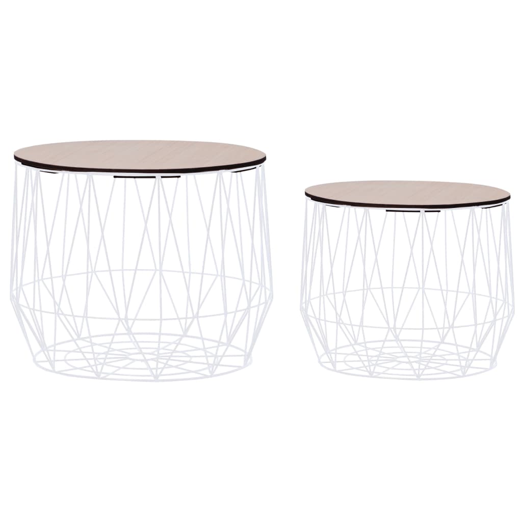 vidaXL Tables basses 2 pcs Blanc