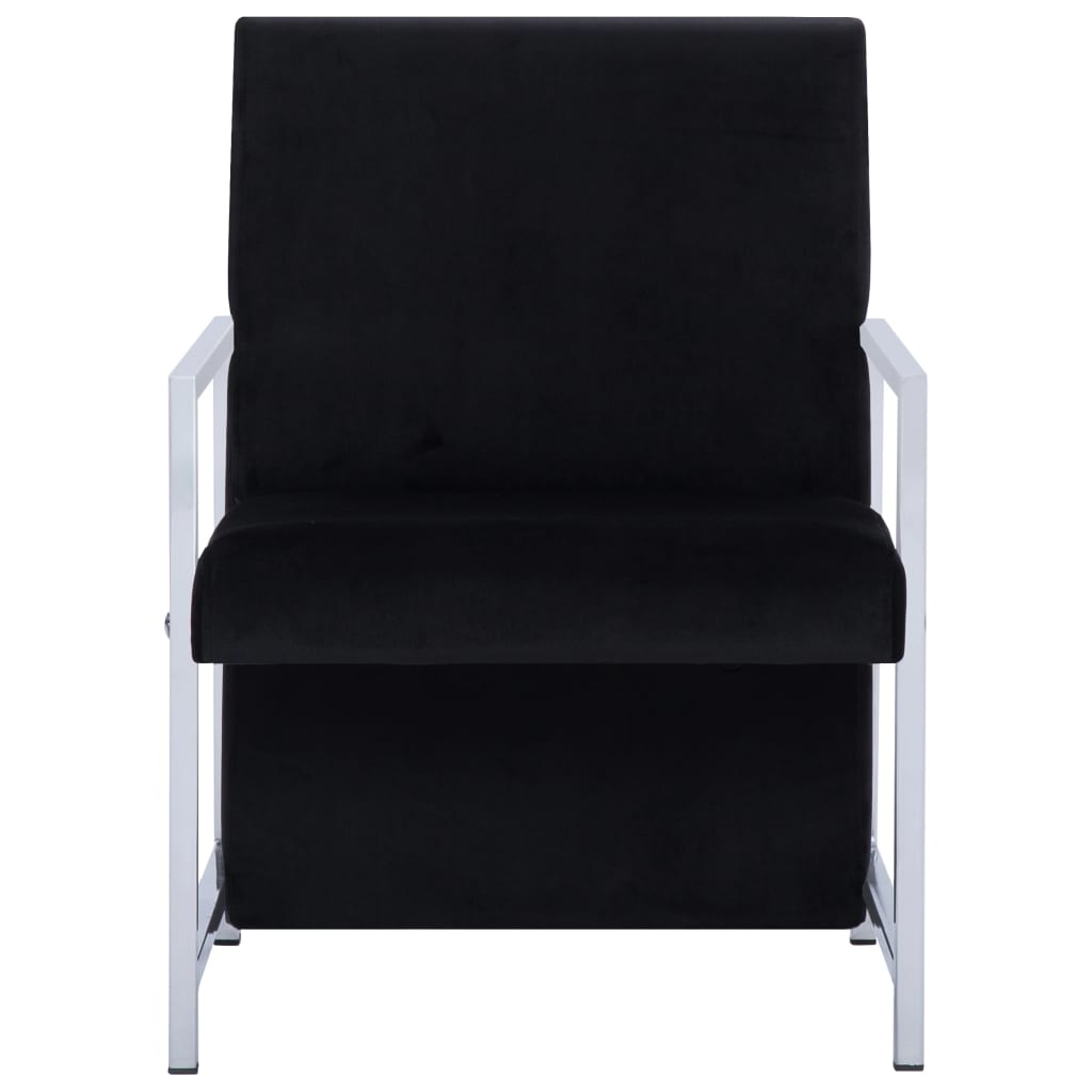 vidaXL Fauteuil avec pieds chromés noir velours