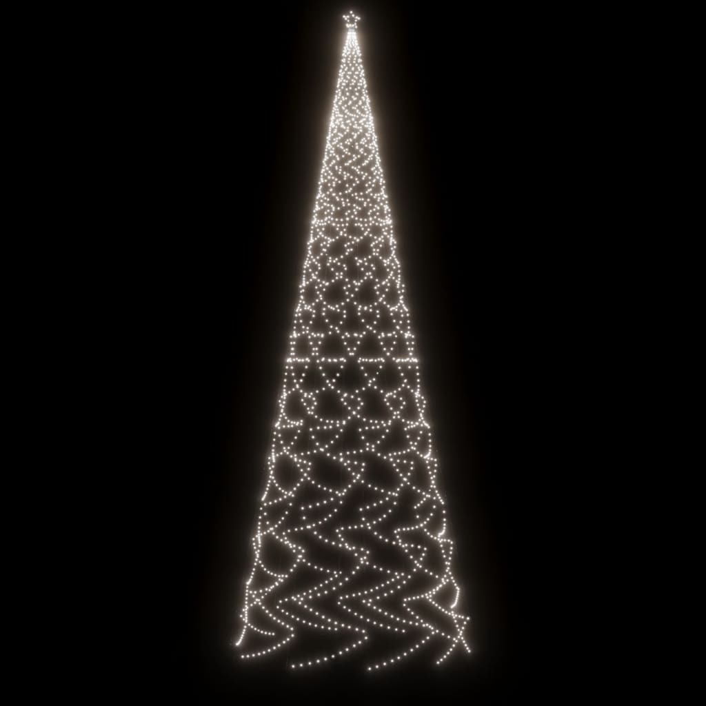 vidaXL Sapin de Noël avec piquet 3000 LED blanc froid 800 cm