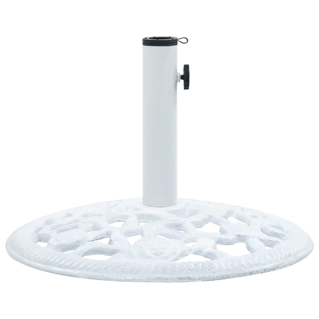 vidaXL Socle de parasol Blanc 12 kg 48 cm Fonte