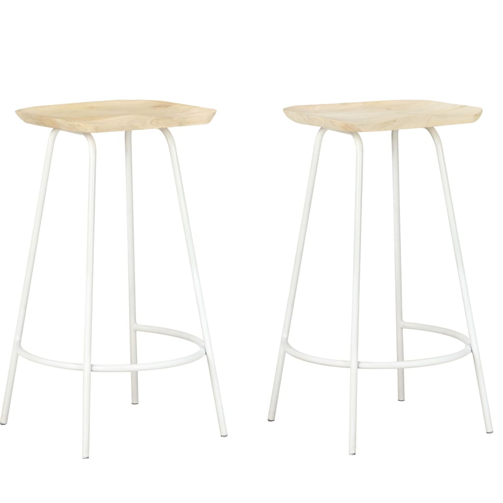 vidaXL Tabourets de bar lot de 2 bois de manguier massif