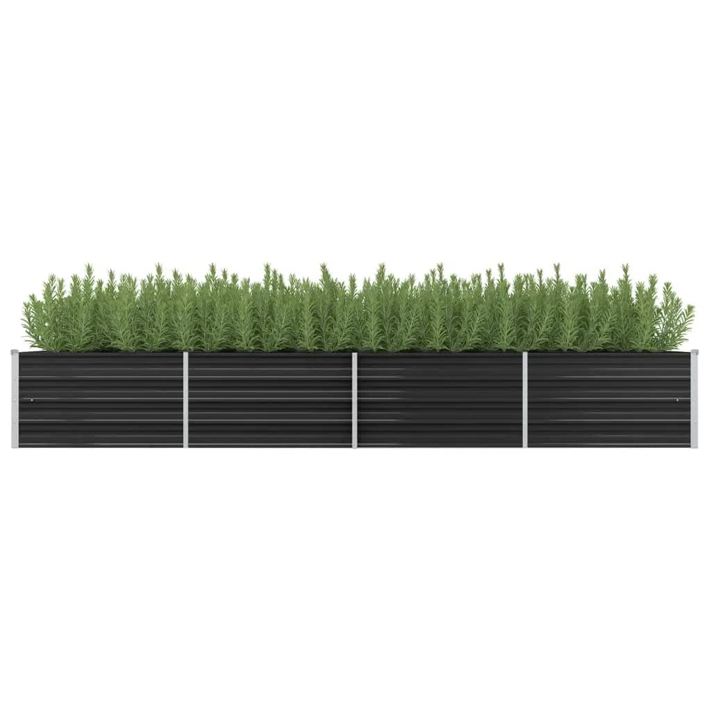 vidaXL Lit surélevé de jardin Anthracite 320x80x45 cm Acier galvanisé