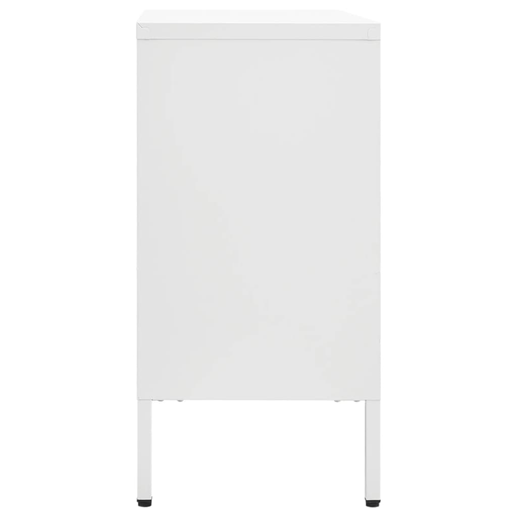 vidaXL Buffet Blanc 105x35x70 cm Acier et verre trempé