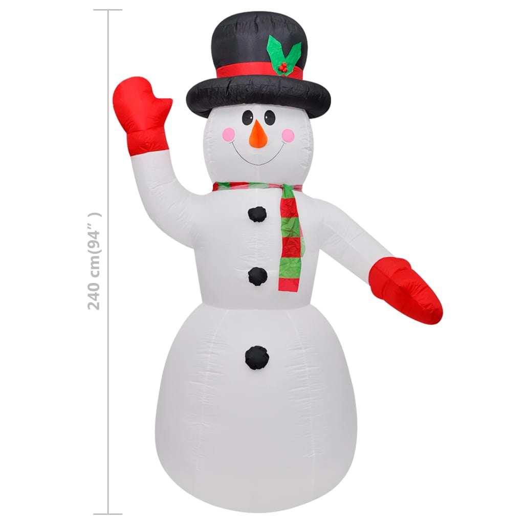 vidaXL Bonhomme de neige gonflable de Noël 240 cm
