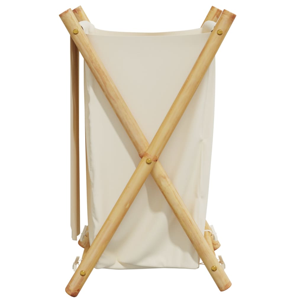 vidaXL Panier à linge blanc crème 41,5x36x63,5 cm bambou