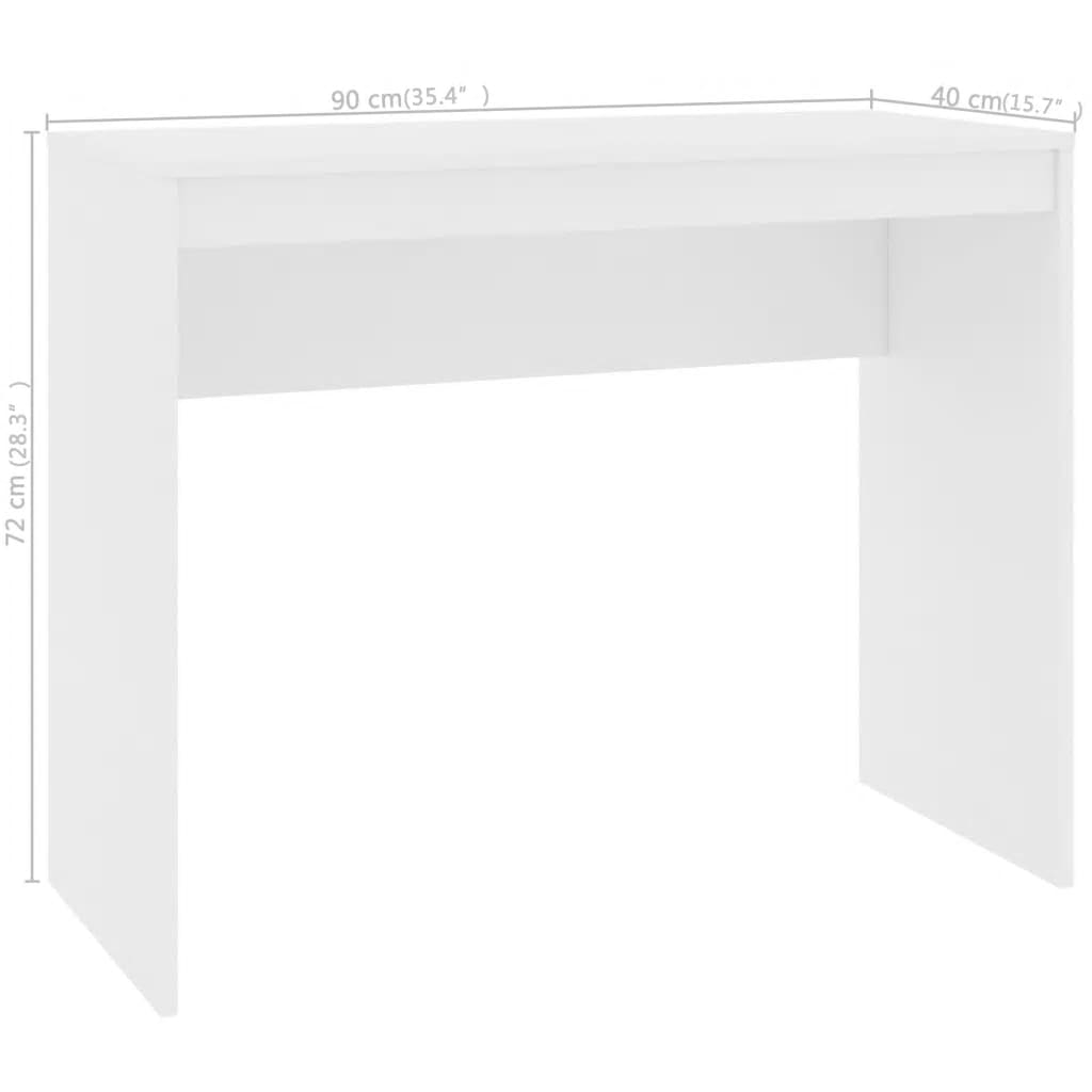 vidaXL Bureau Blanc 90x40x72 cm Bois d'ingénierie