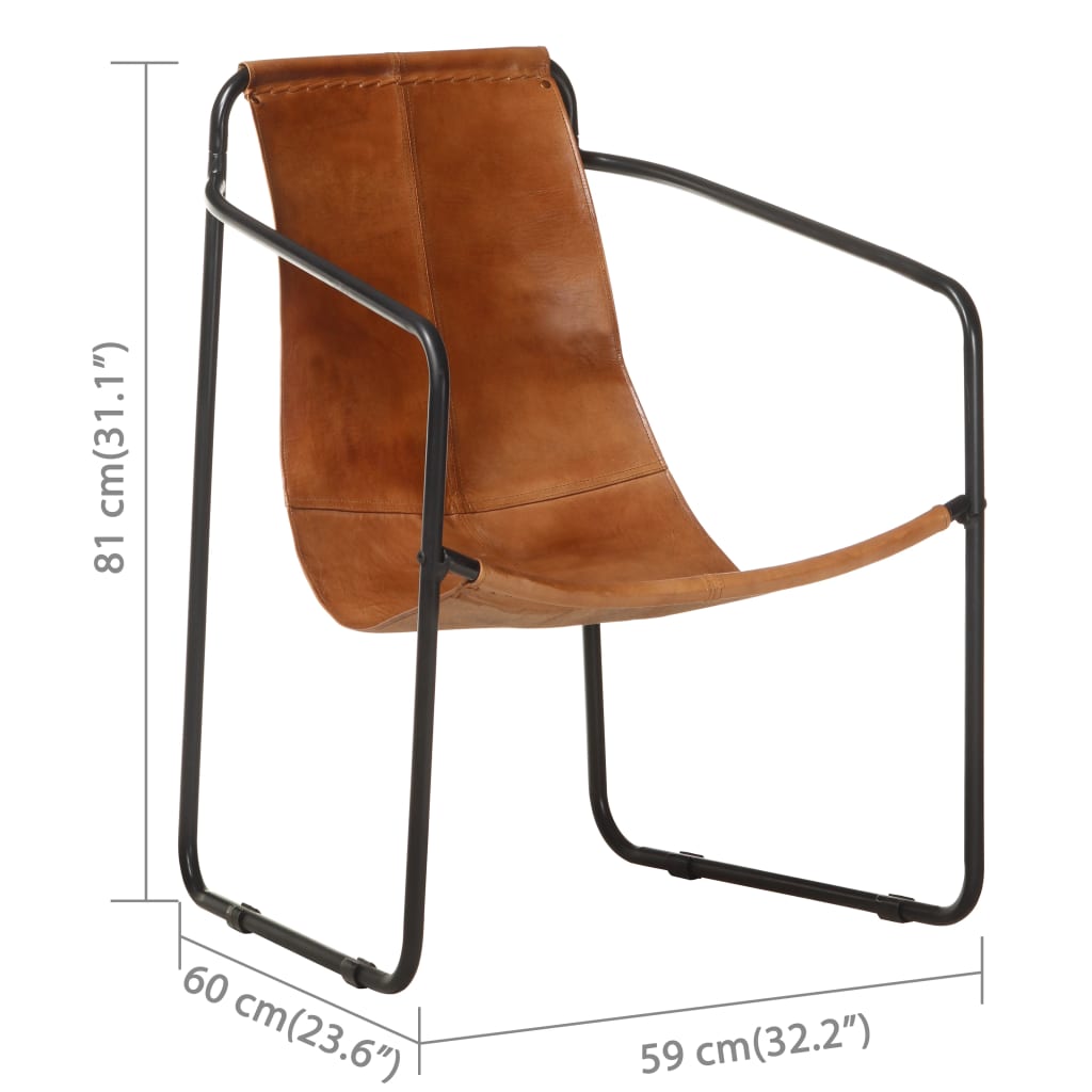 vidaXL Fauteuil de relaxation Marron Cuir véritable