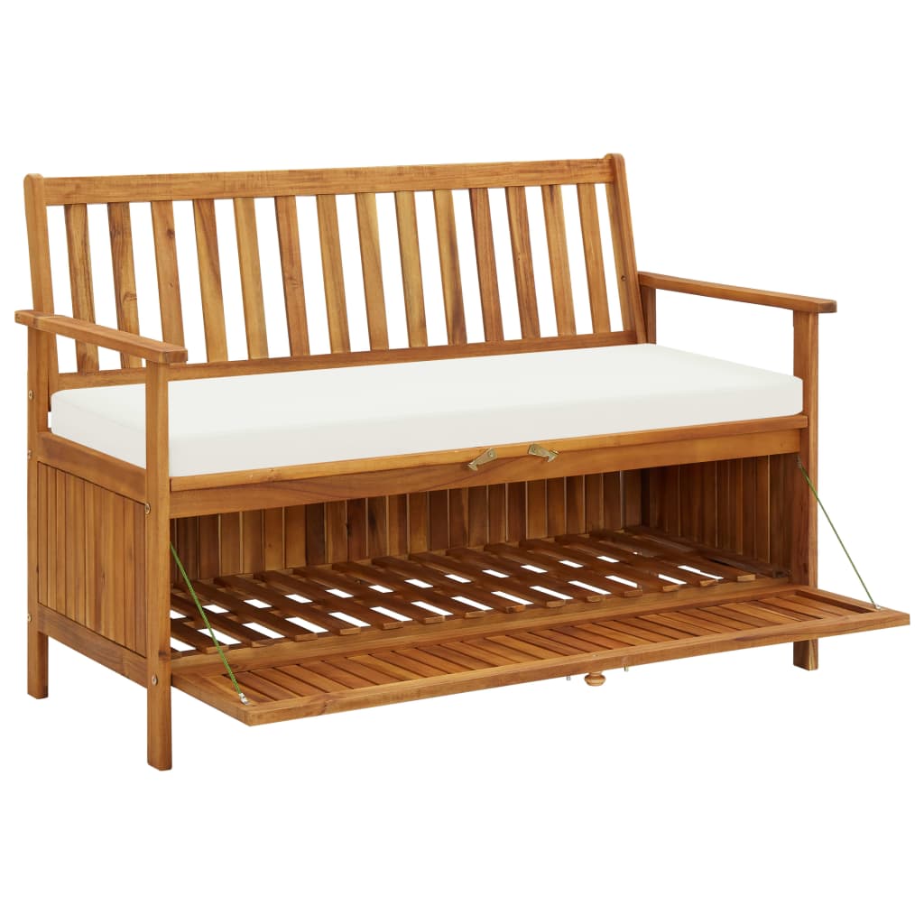 vidaXL Banc de rangement de jardin Bois d'acacia solide 120x63x84 cm