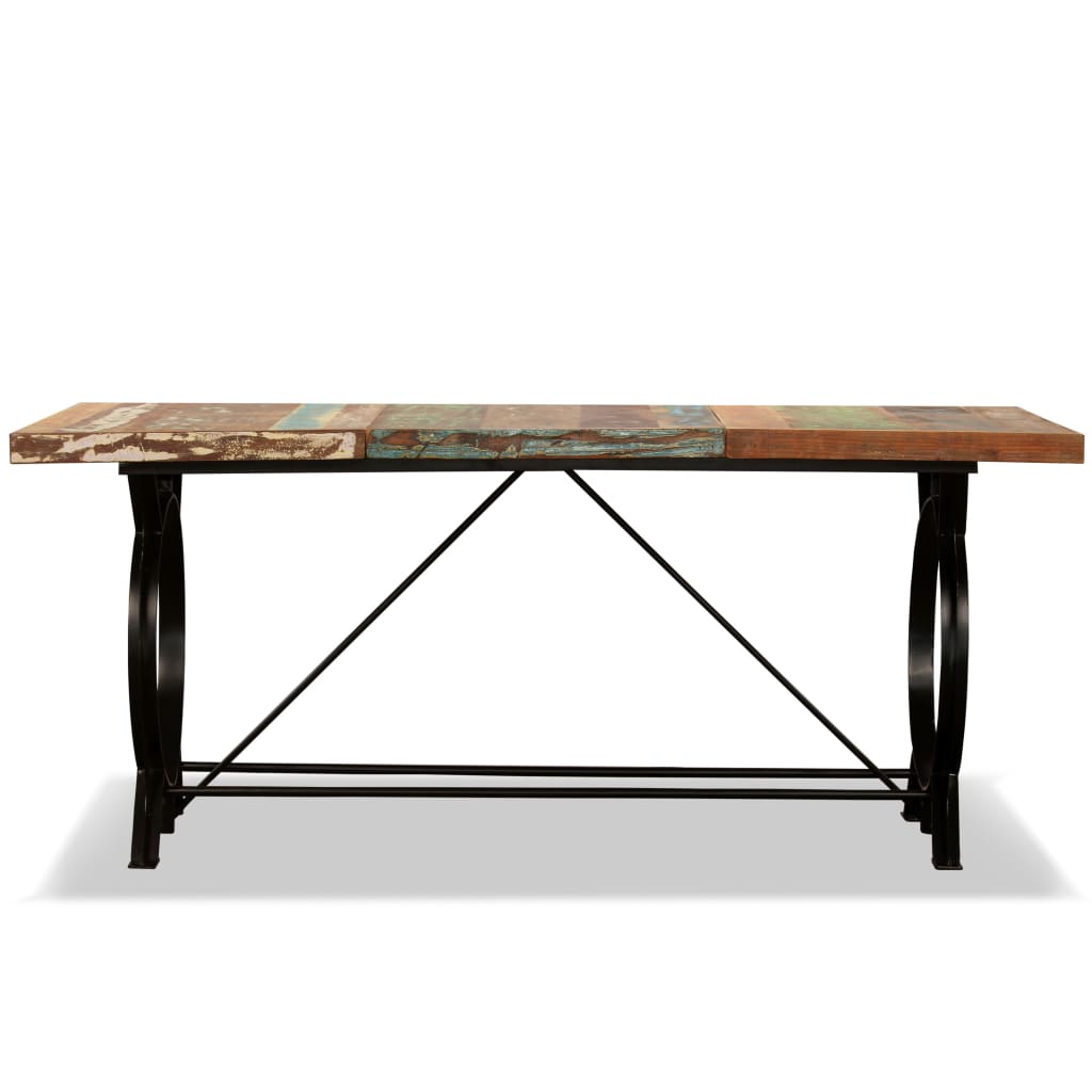 vidaXL Table de salle à manger Bois de récupération massif 180 cm