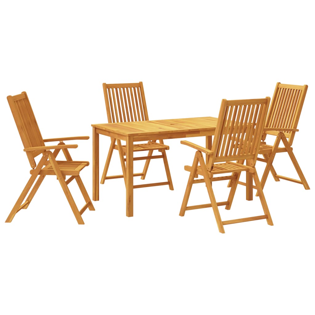 vidaXL Ensemble à manger de jardin 5 pcs Bois d'acacia solide