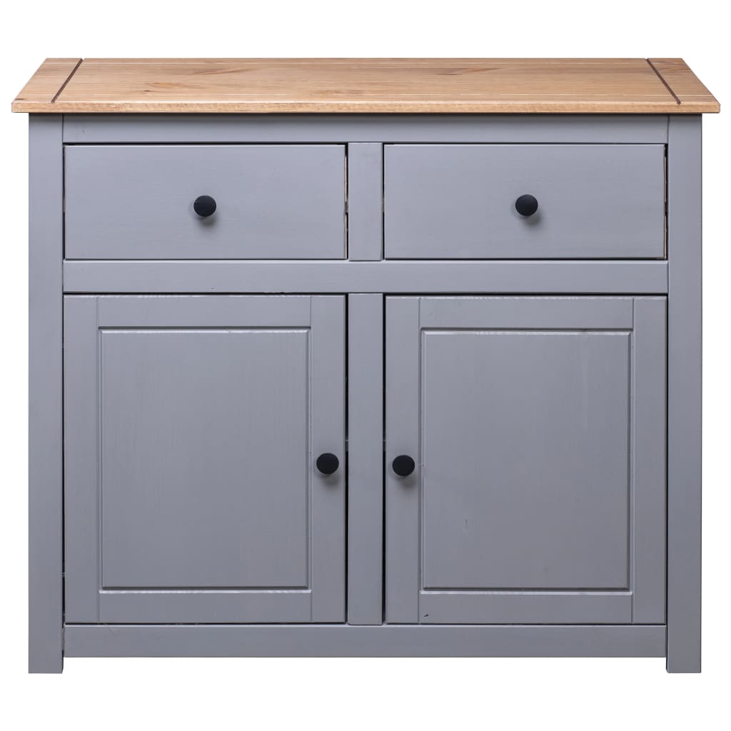 vidaXL Buffet Gris 93x40x80 cm Pin solide Assortiment Panama