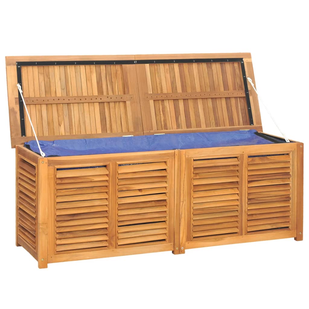 vidaXL Boîte de rangement jardin et sac 150x50x53 cm bois massif teck